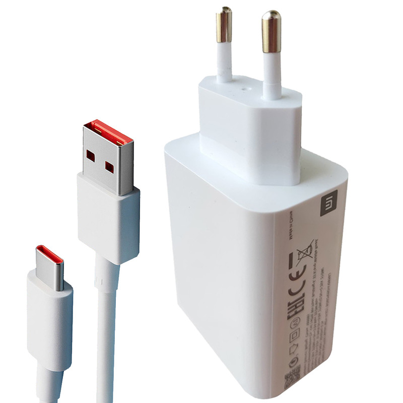 شارژر دیواری شیائومی مدل 33 وات به همراه کابل تبدیل USB-C